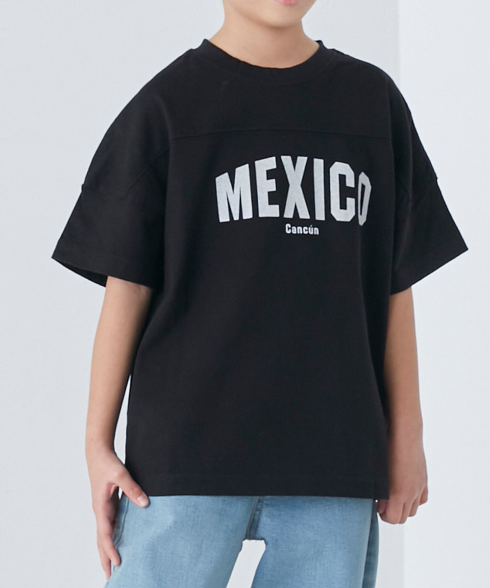 【OMNES】キッズ バイオ加工 フットボールロゴプリント半袖Tシャツ【1521-5120】