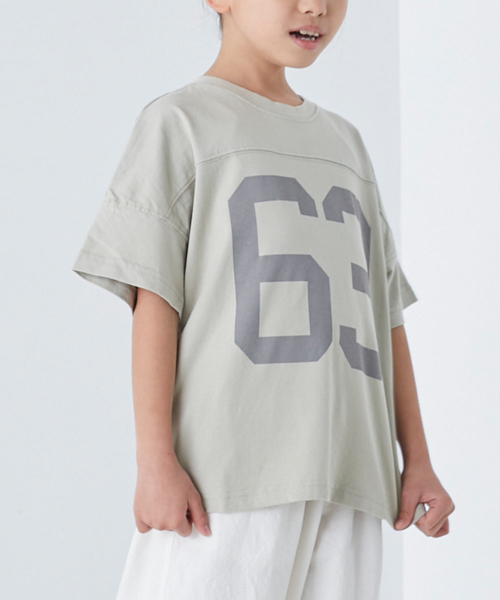 【OMNES】キッズ バイオ加工 フットボールロゴプリント半袖Tシャツ【1521-5120】