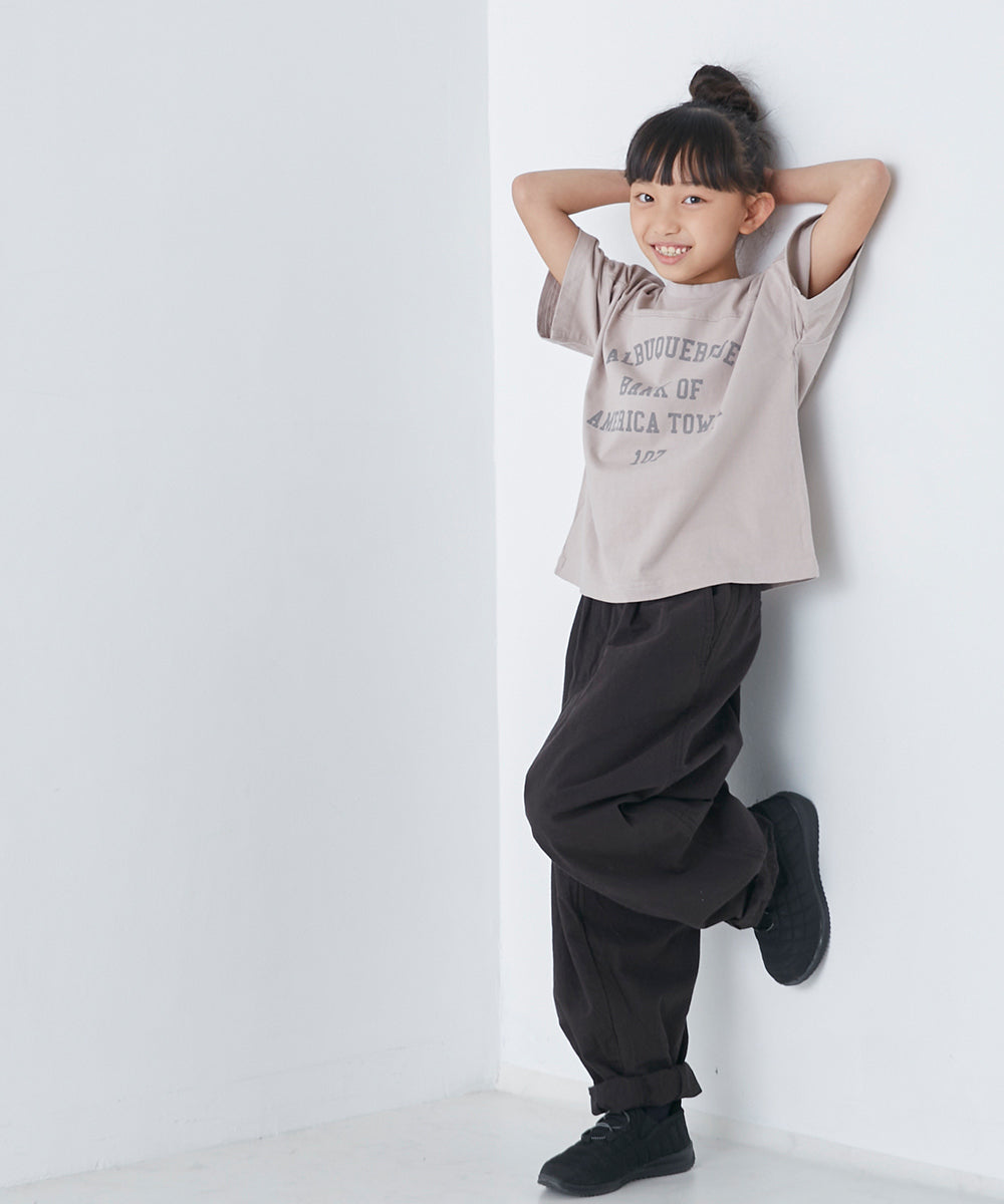 【OMNES】キッズ バイオ加工 フットボールロゴプリント半袖Tシャツ【1521-5120】