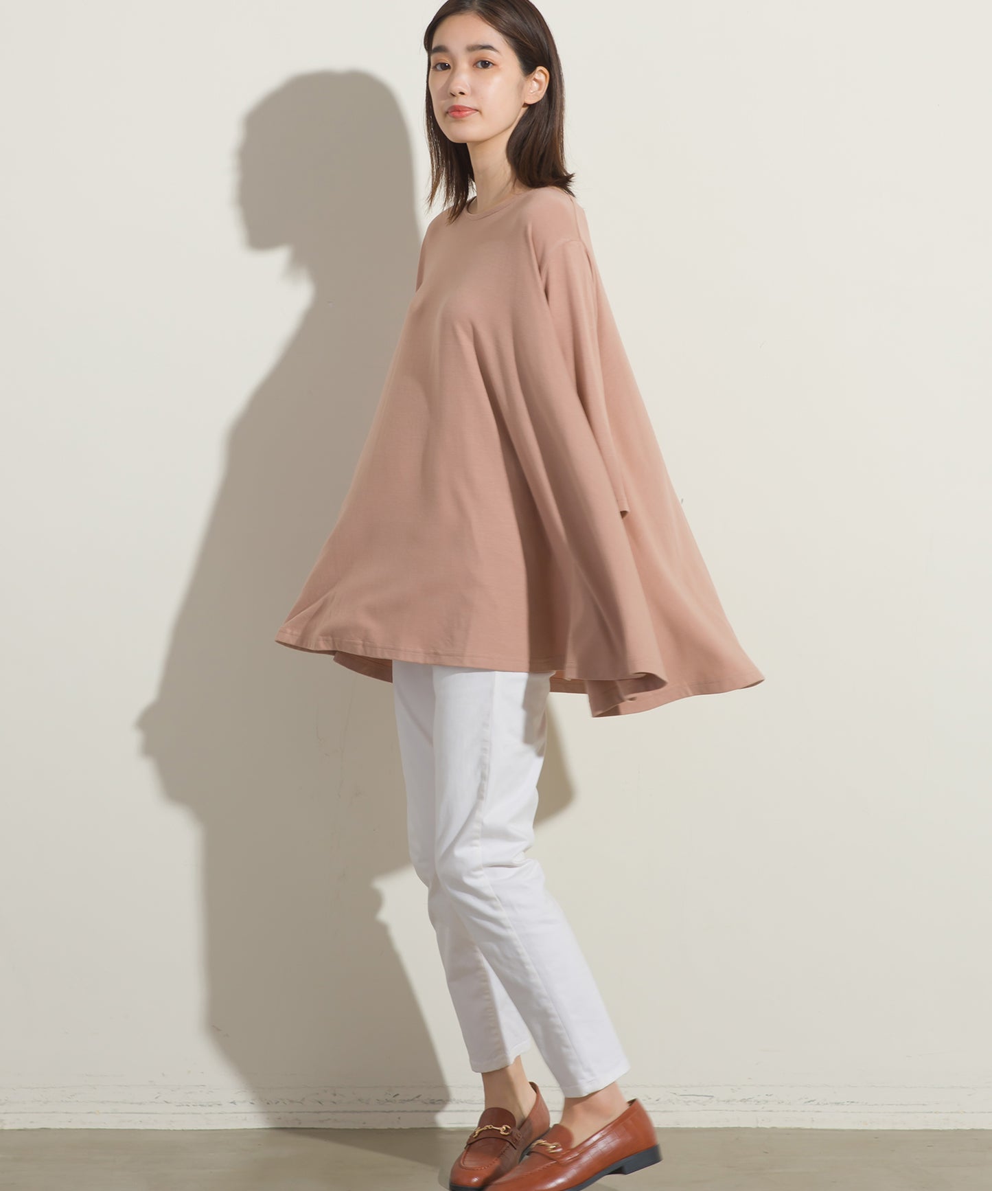【OMNES】TRPU 裾フレア7分袖プルオーバー Tシャツ【1521-5122】