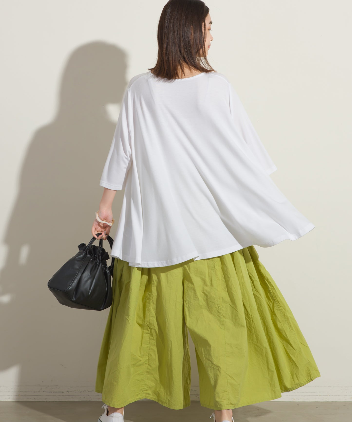 【OMNES】TRPU 裾フレア7分袖プルオーバー Tシャツ【1521-5122】