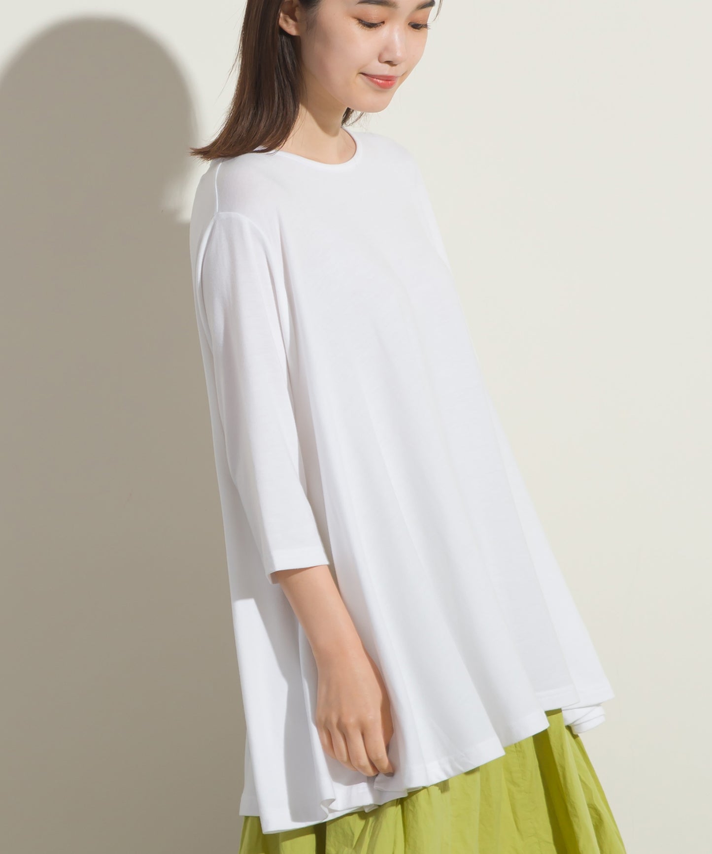 【OMNES】TRPU 裾フレア7分袖プルオーバー Tシャツ【1521-5122】