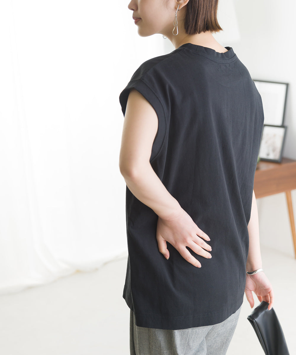 【OMNES】USAコットン ノースリーブポケットTシャツ【1521-5123】
