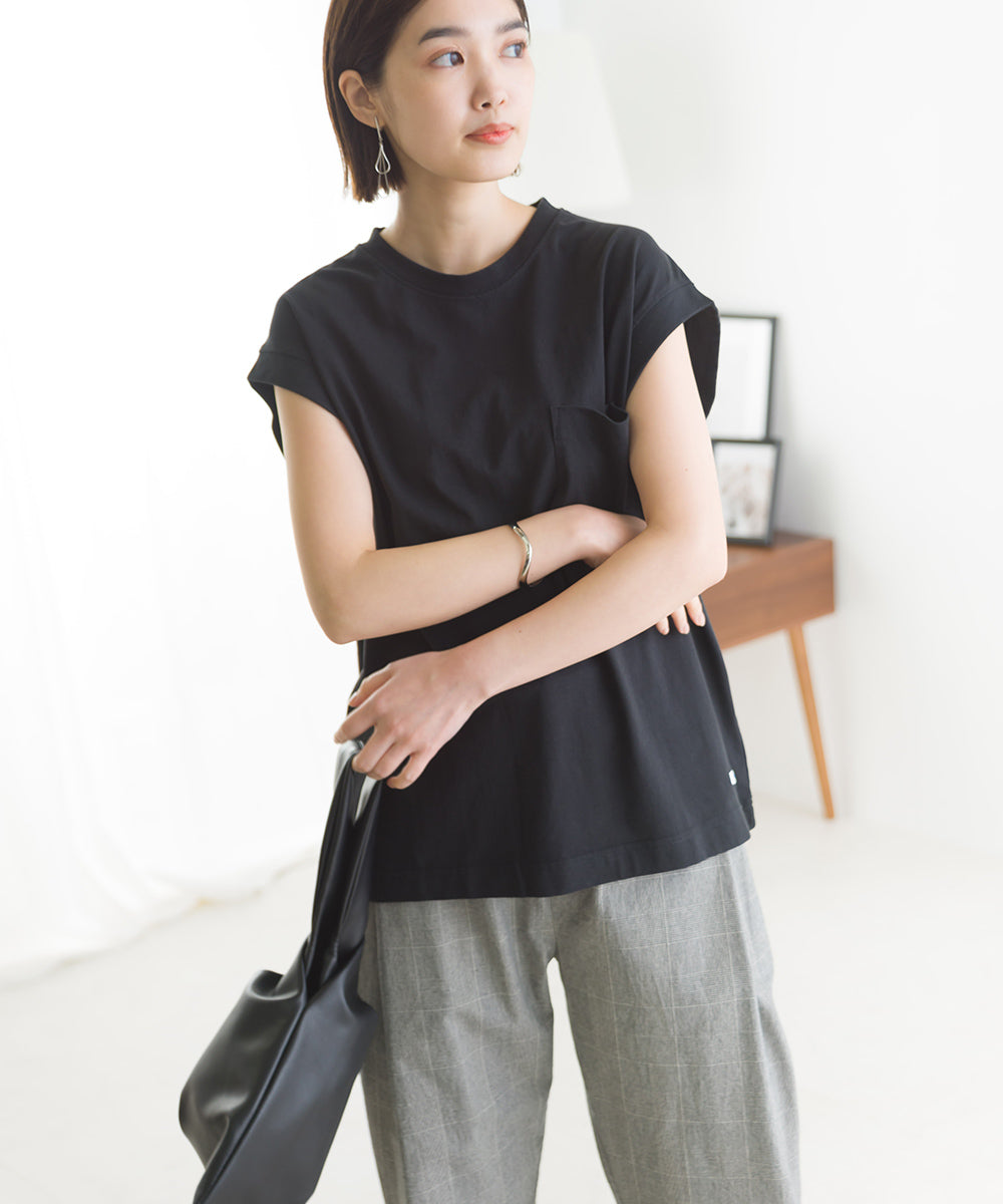 【OMNES】USAコットン ノースリーブポケットTシャツ【1521-5123】