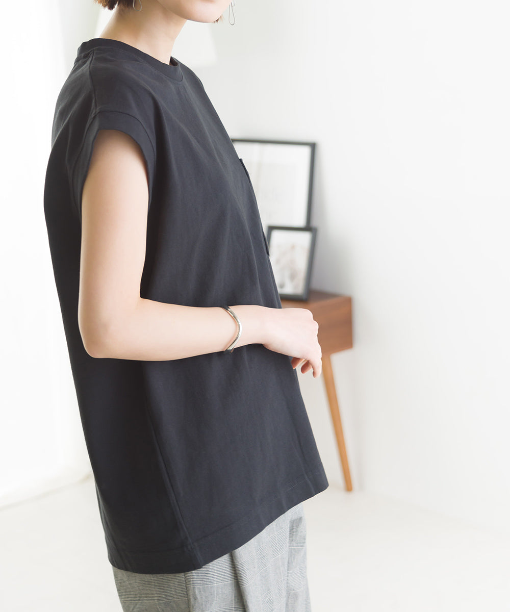 【OMNES】USAコットン ノースリーブポケットTシャツ【1521-5123】