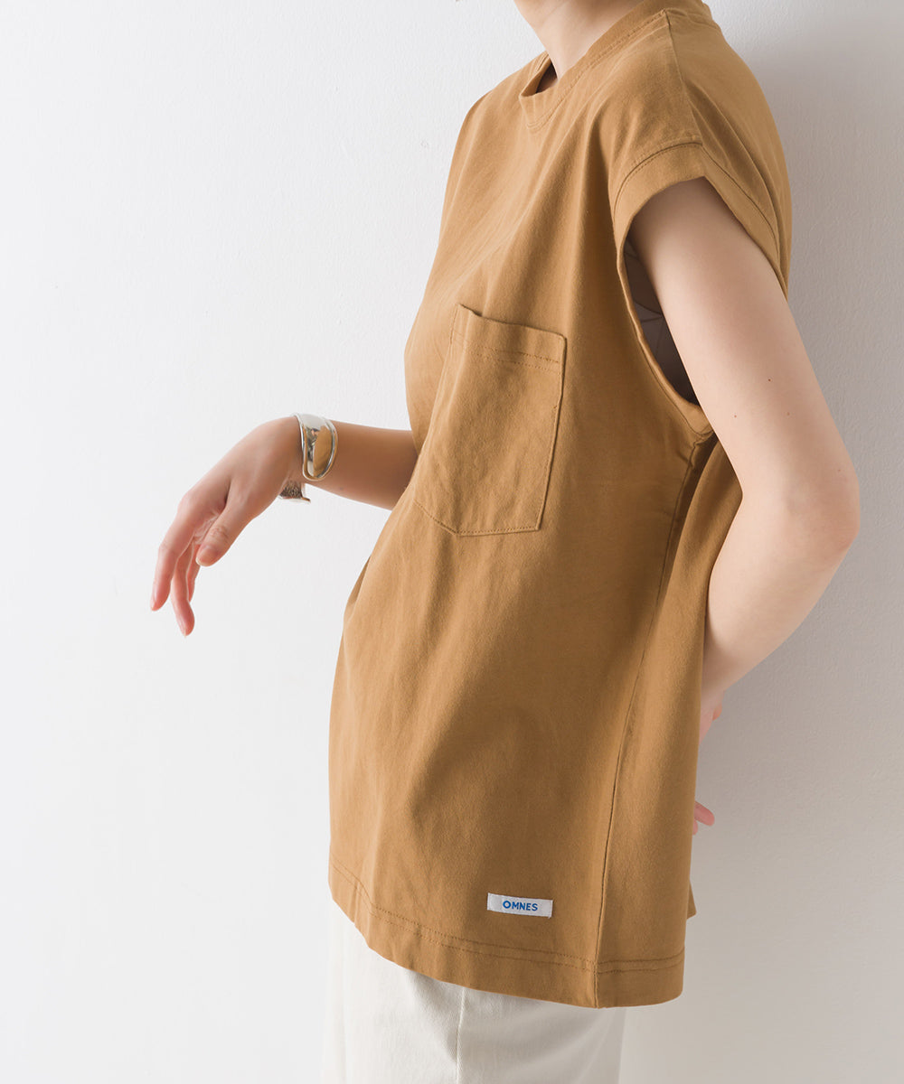 【OMNES】USAコットン ノースリーブポケットTシャツ【1521-5123】