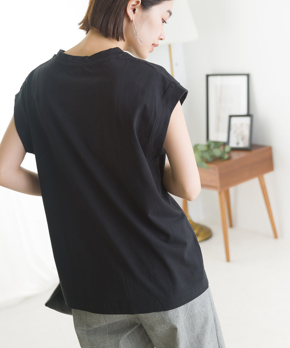 【OMNES】USAコットン ノースリーブポケットTシャツ【1521-5123】