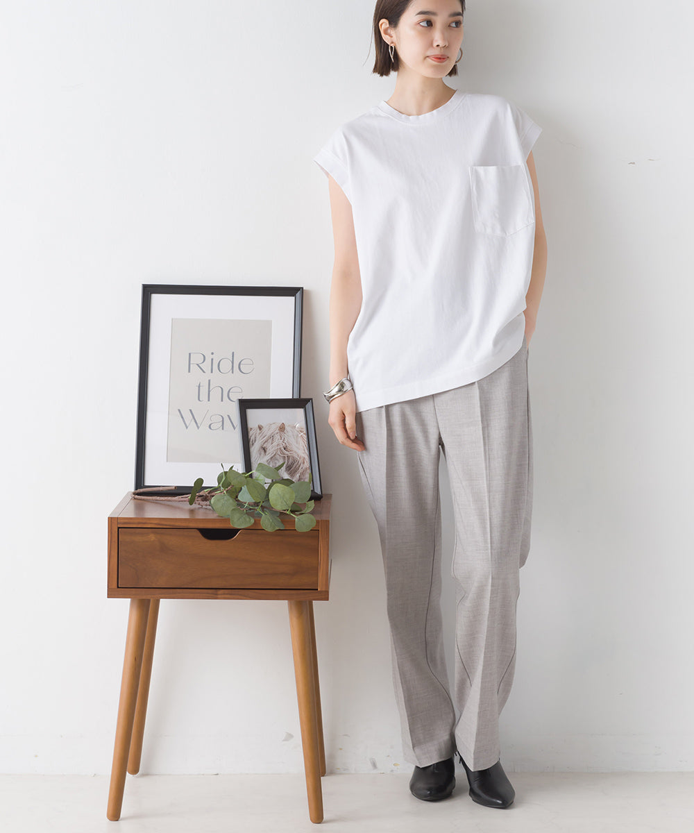【OMNES】USAコットン ノースリーブポケットTシャツ【1521-5123】