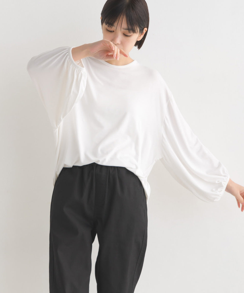 【OMNES】TRPU 袖ボリューム7分袖トップス Tシャツ【1521-5156】