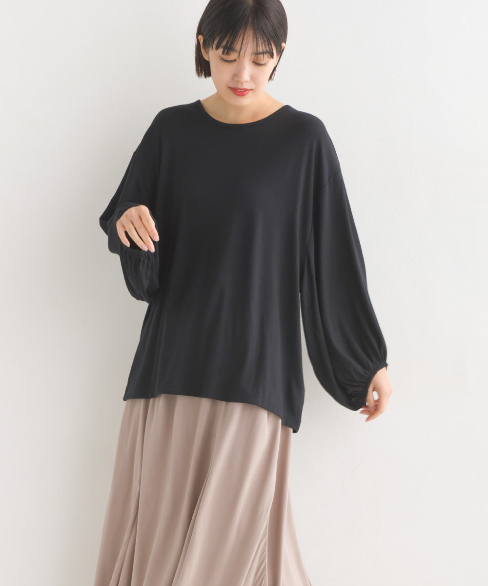 【OMNES】TRPU 袖ボリューム7分袖トップス Tシャツ【1521-5156】