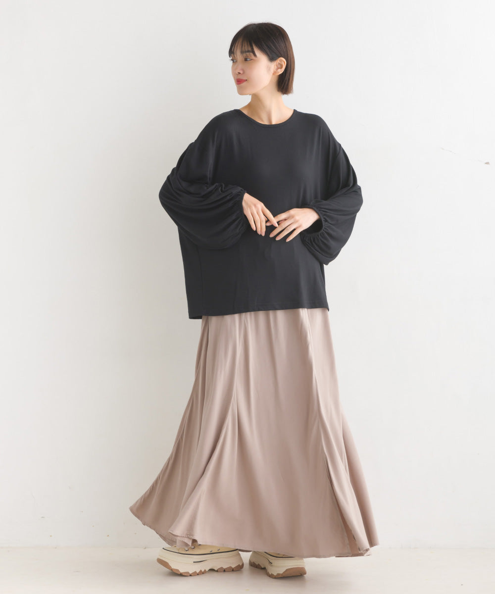 【OMNES】TRPU 袖ボリューム7分袖トップス Tシャツ【1521-5156】