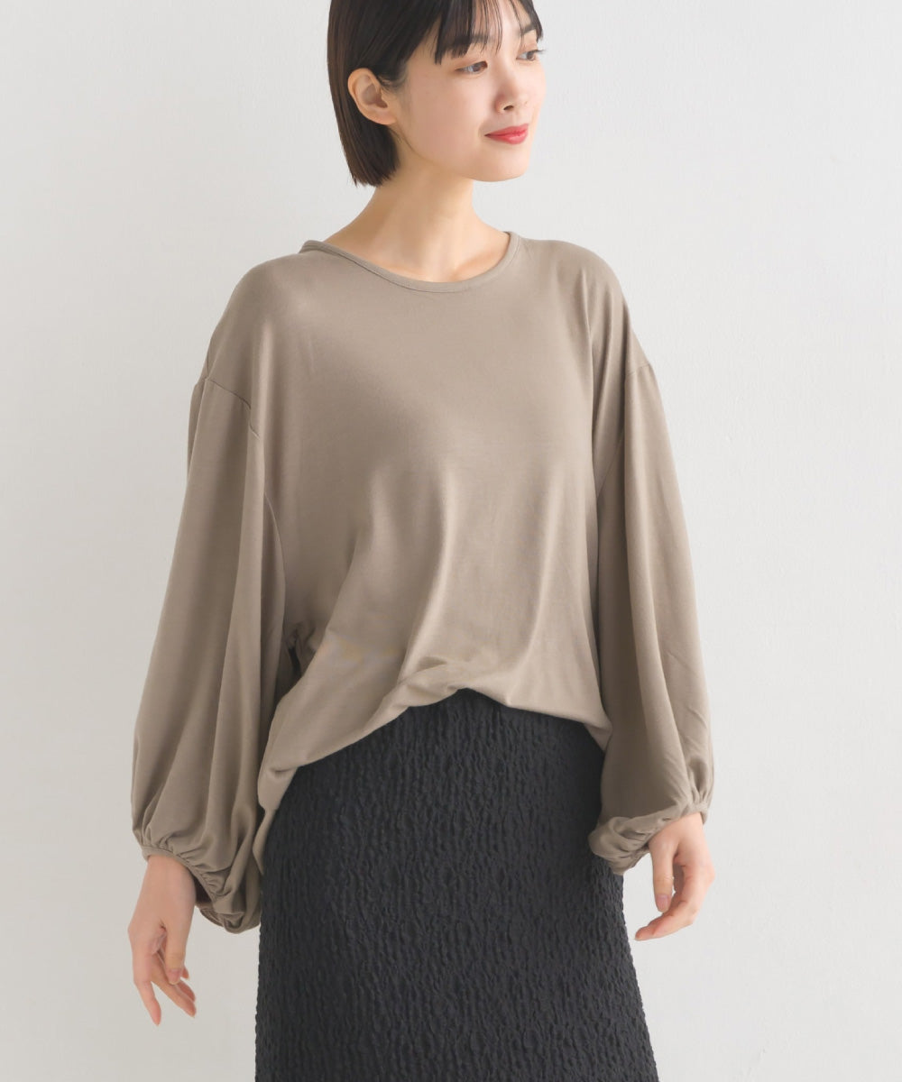 【OMNES】TRPU 袖ボリューム7分袖トップス Tシャツ【1521-5156】