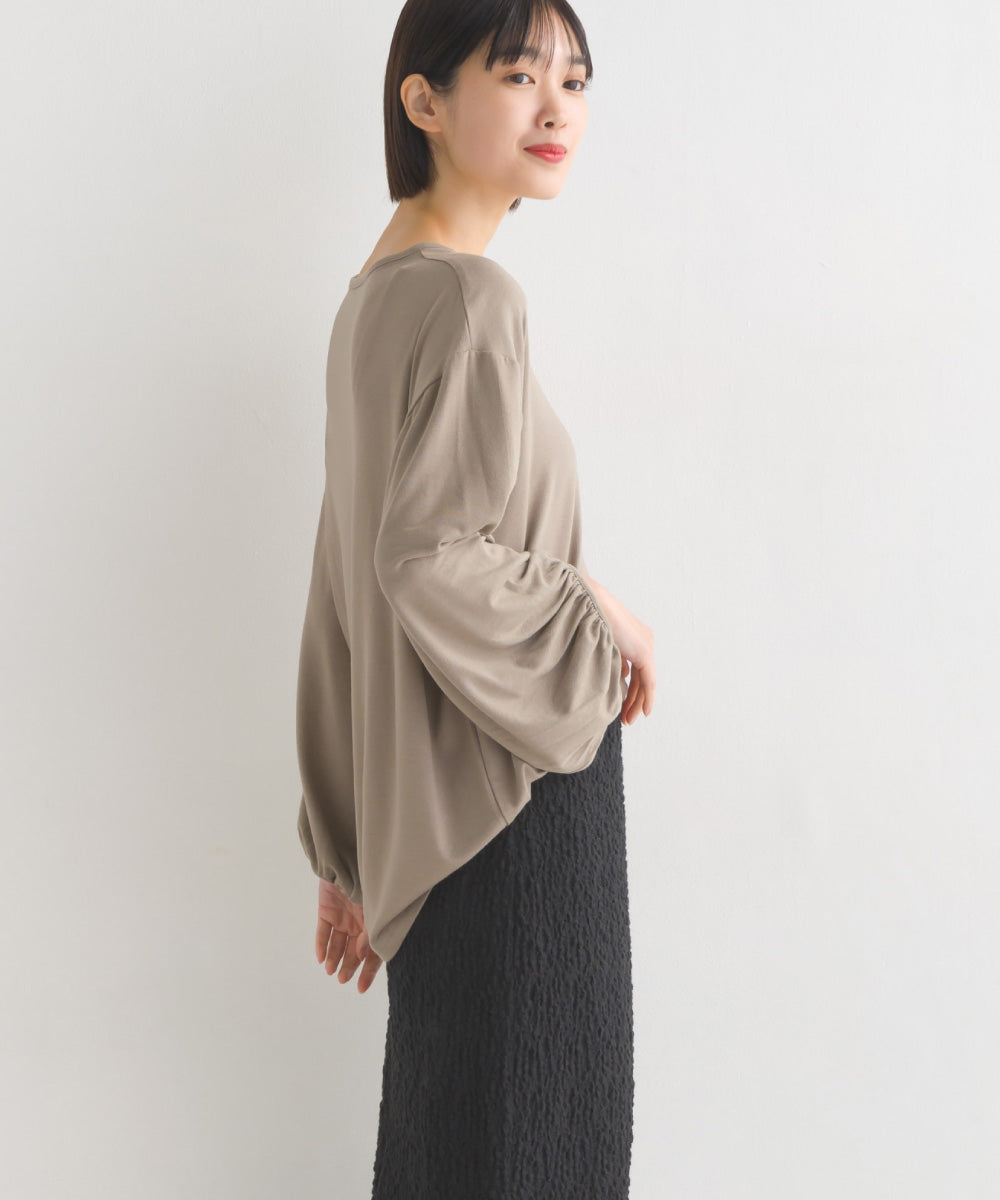 【OMNES】TRPU 袖ボリューム7分袖トップス Tシャツ【1521-5156】
