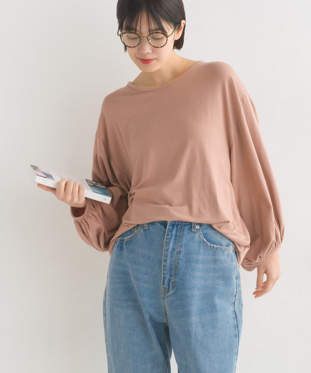 【OMNES】TRPU 袖ボリューム7分袖トップス Tシャツ【1521-5156】