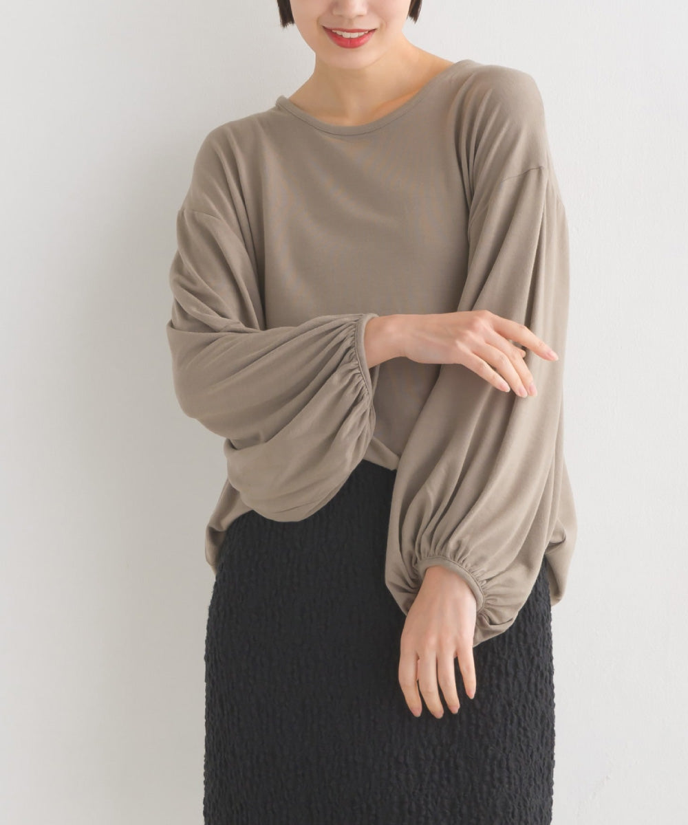【OMNES】TRPU 袖ボリューム7分袖トップス Tシャツ【1521-5156】