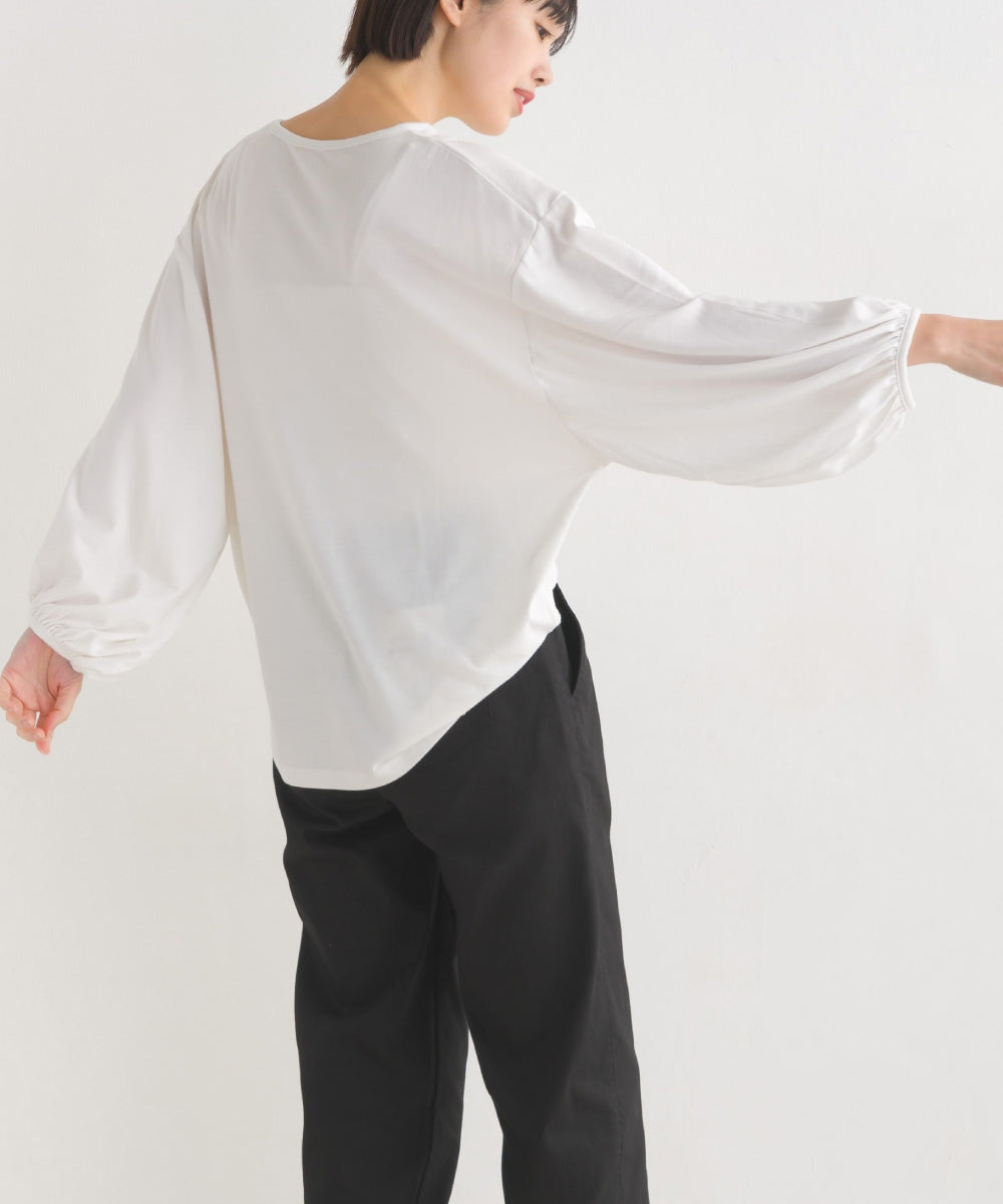 【OMNES】TRPU 袖ボリューム7分袖トップス Tシャツ【1521-5156】