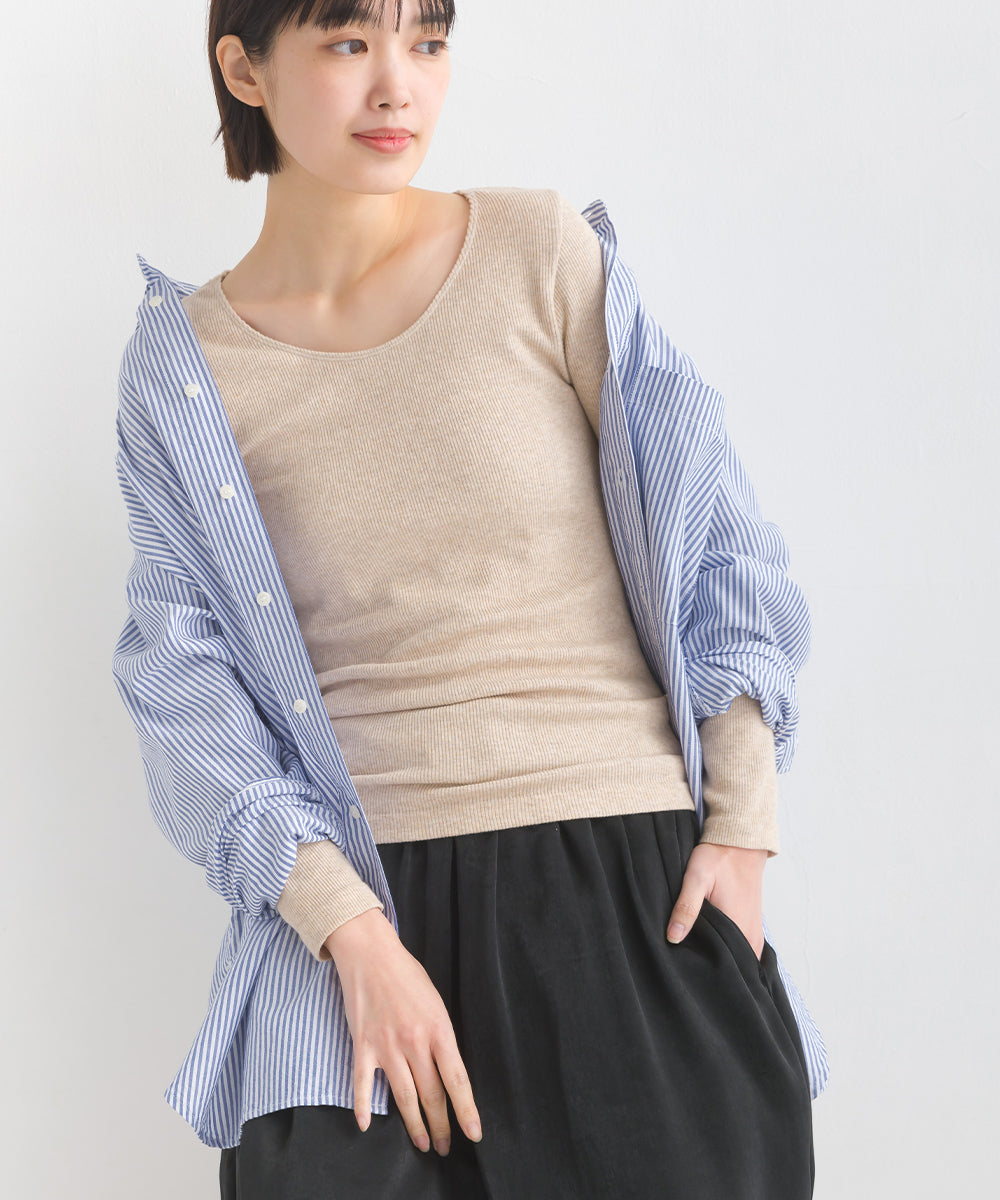 【OMNES】裏パイルあったか長袖Tシャツ【1521-5174】