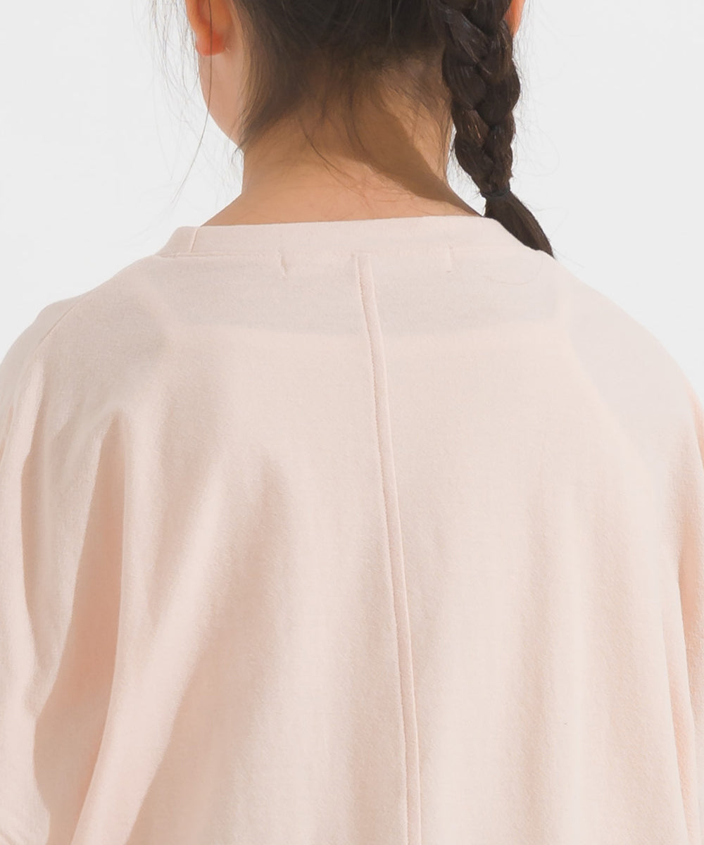 【OMNES】キッズ 梨地裾ギャザー半袖Tシャツ【1521-5178】