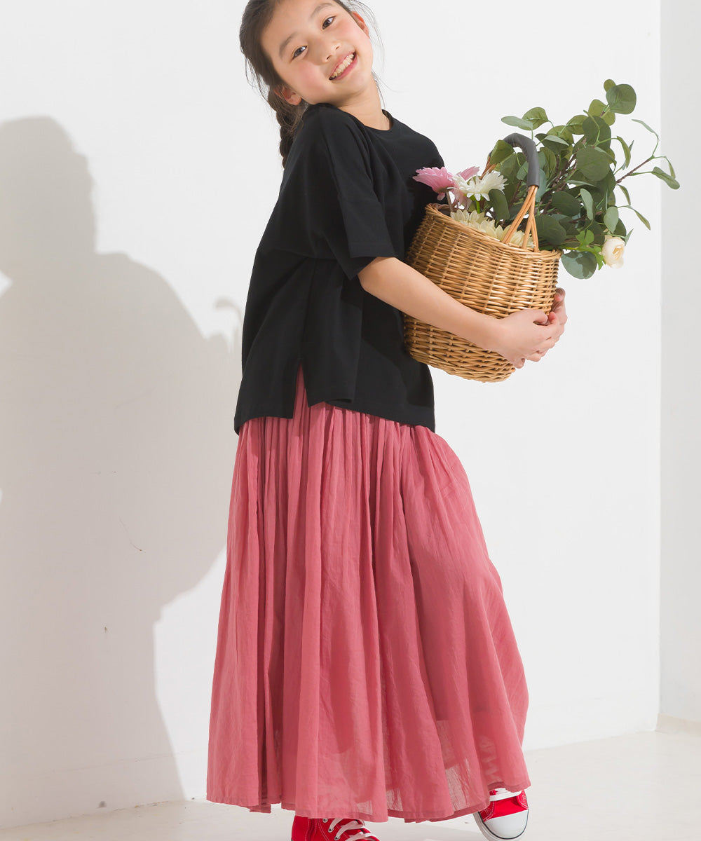 【OMNES】キッズ 梨地ビックボックス半袖Tシャツ【1521-5179】
