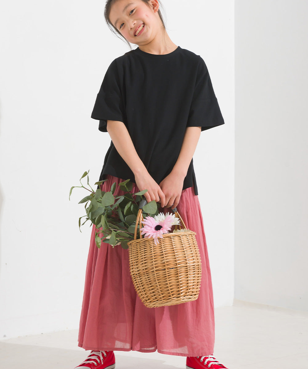 【OMNES】キッズ 梨地ビックボックス半袖Tシャツ【1521-5179】
