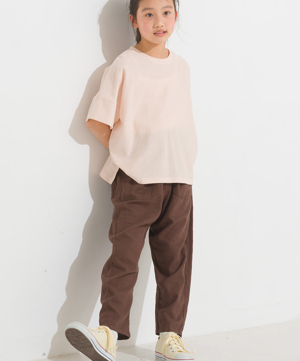 【OMNES】キッズ 梨地ビックボックス半袖Tシャツ【1521-5179】