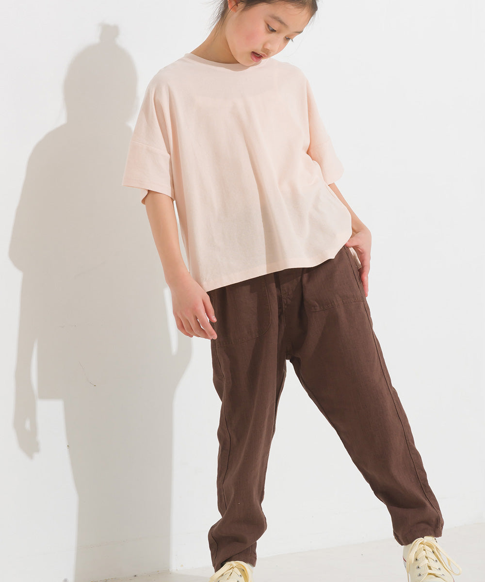 【OMNES】キッズ 梨地ビックボックス半袖Tシャツ【1521-5179】