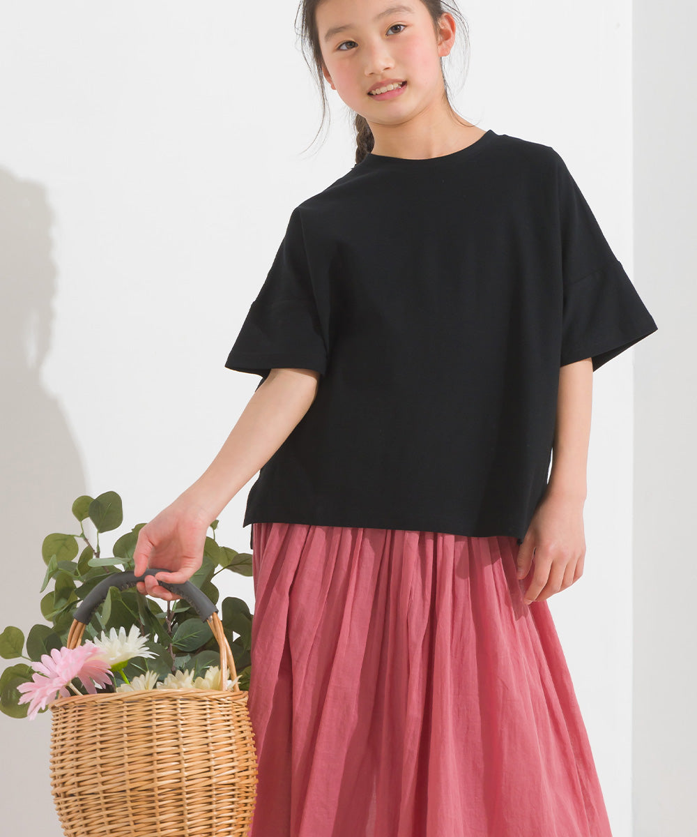 【OMNES】キッズ 梨地ビックボックス半袖Tシャツ【1521-5179】