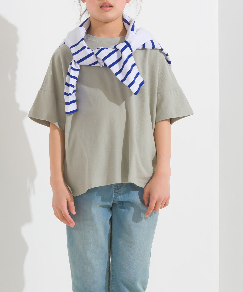 【OMNES】キッズ 梨地ビックボックス半袖Tシャツ【1521-5179】