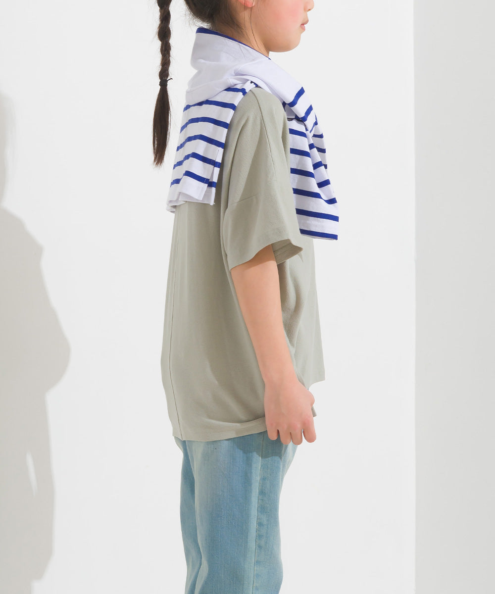 【OMNES】キッズ 梨地ビックボックス半袖Tシャツ【1521-5179】