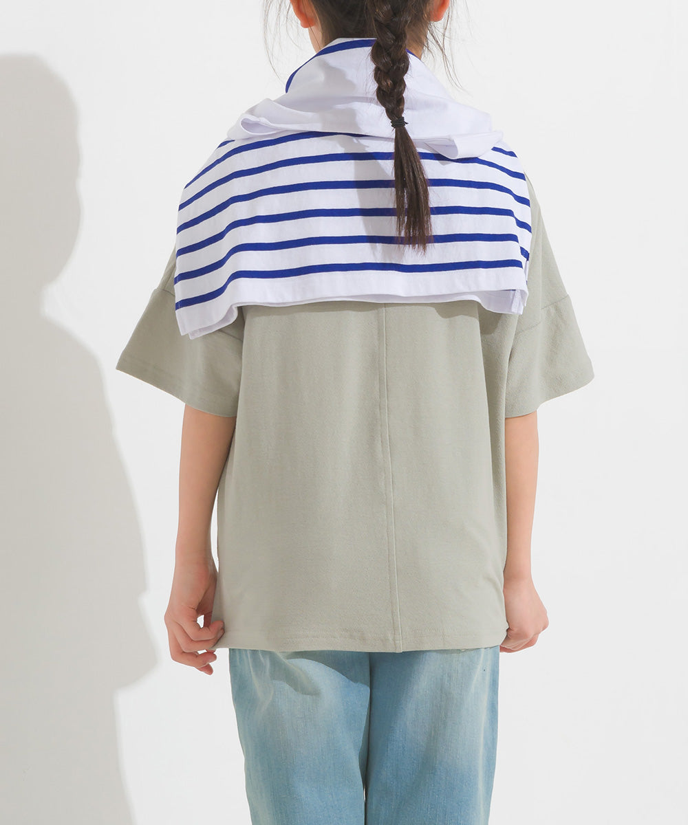 【OMNES】キッズ 梨地ビックボックス半袖Tシャツ【1521-5179】
