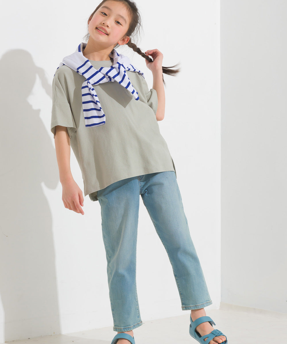 【OMNES】キッズ 梨地ビックボックス半袖Tシャツ【1521-5179】