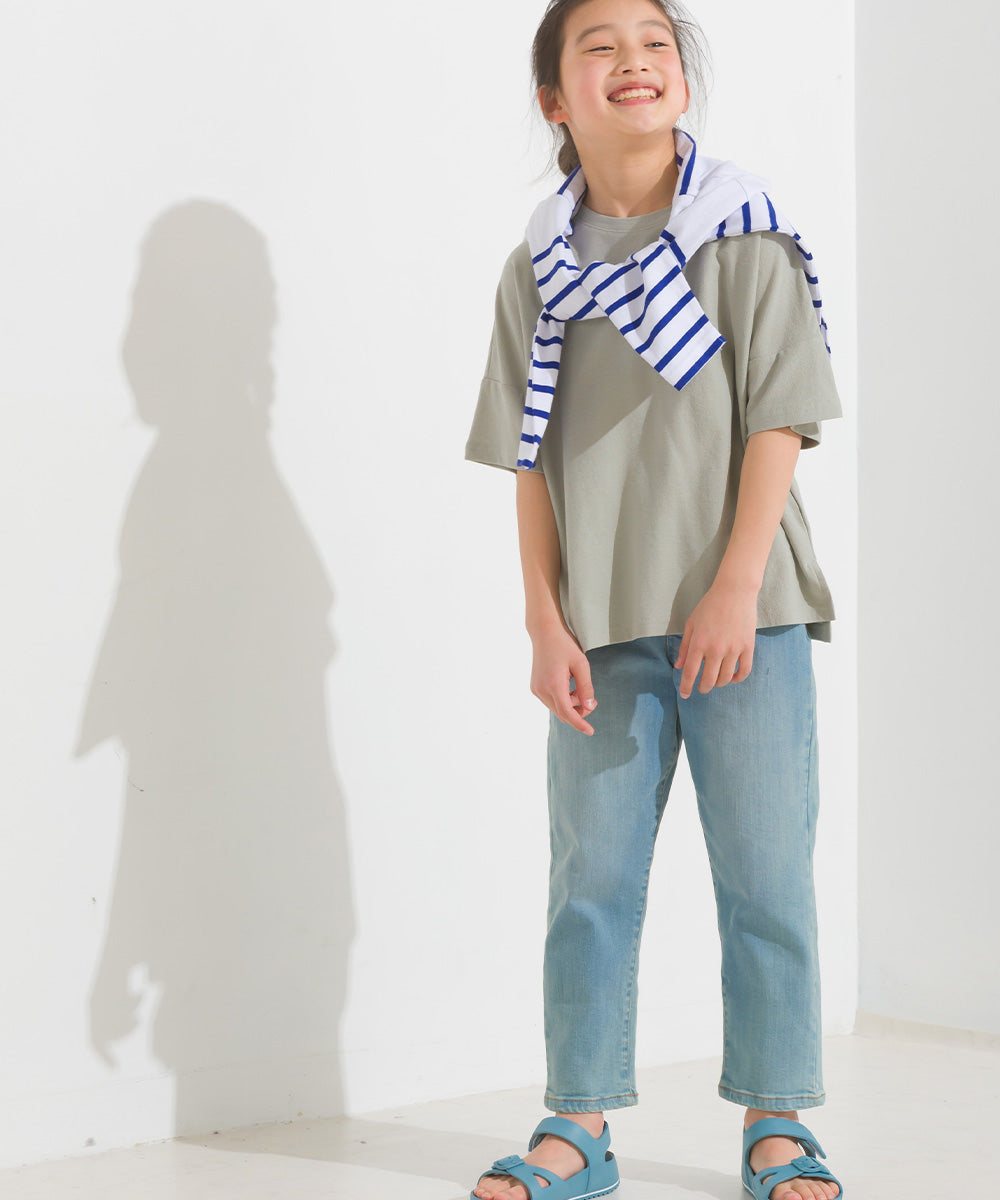 【OMNES】キッズ 梨地ビックボックス半袖Tシャツ【1521-5179】