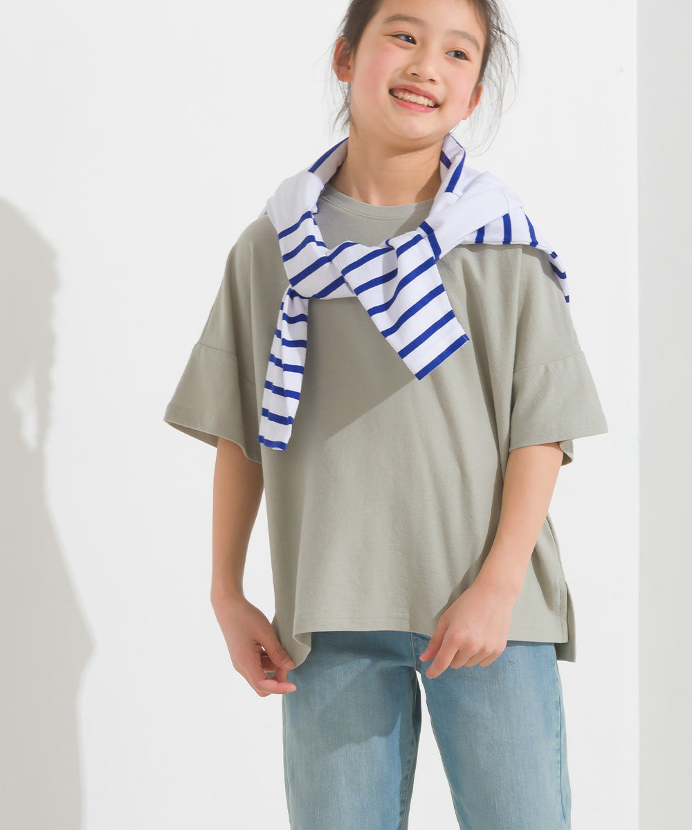 【OMNES】キッズ 梨地ビックボックス半袖Tシャツ【1521-5179】