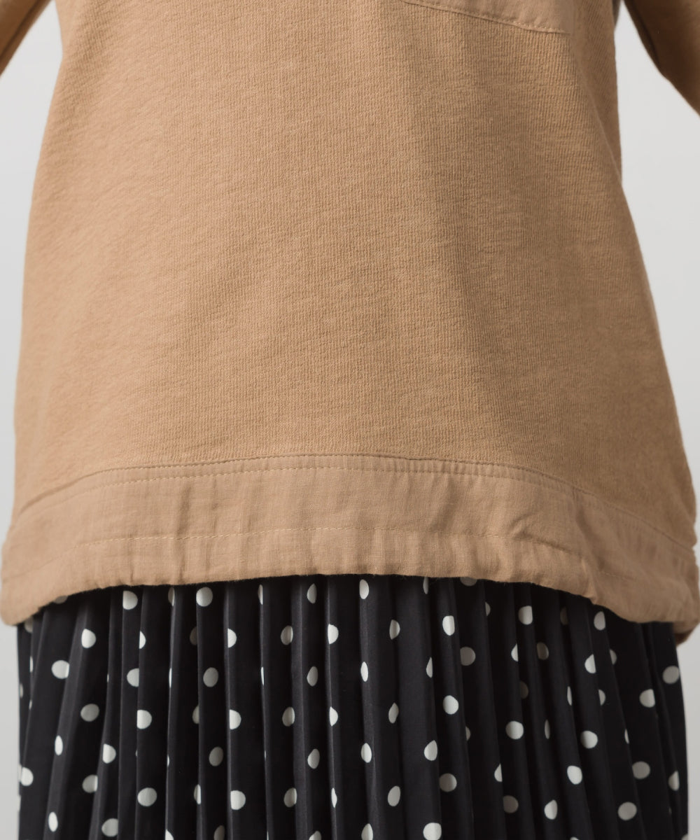 【OMNES】キッズ スラブコットン裾シャーリング長袖Tシャツ【1521-5206】