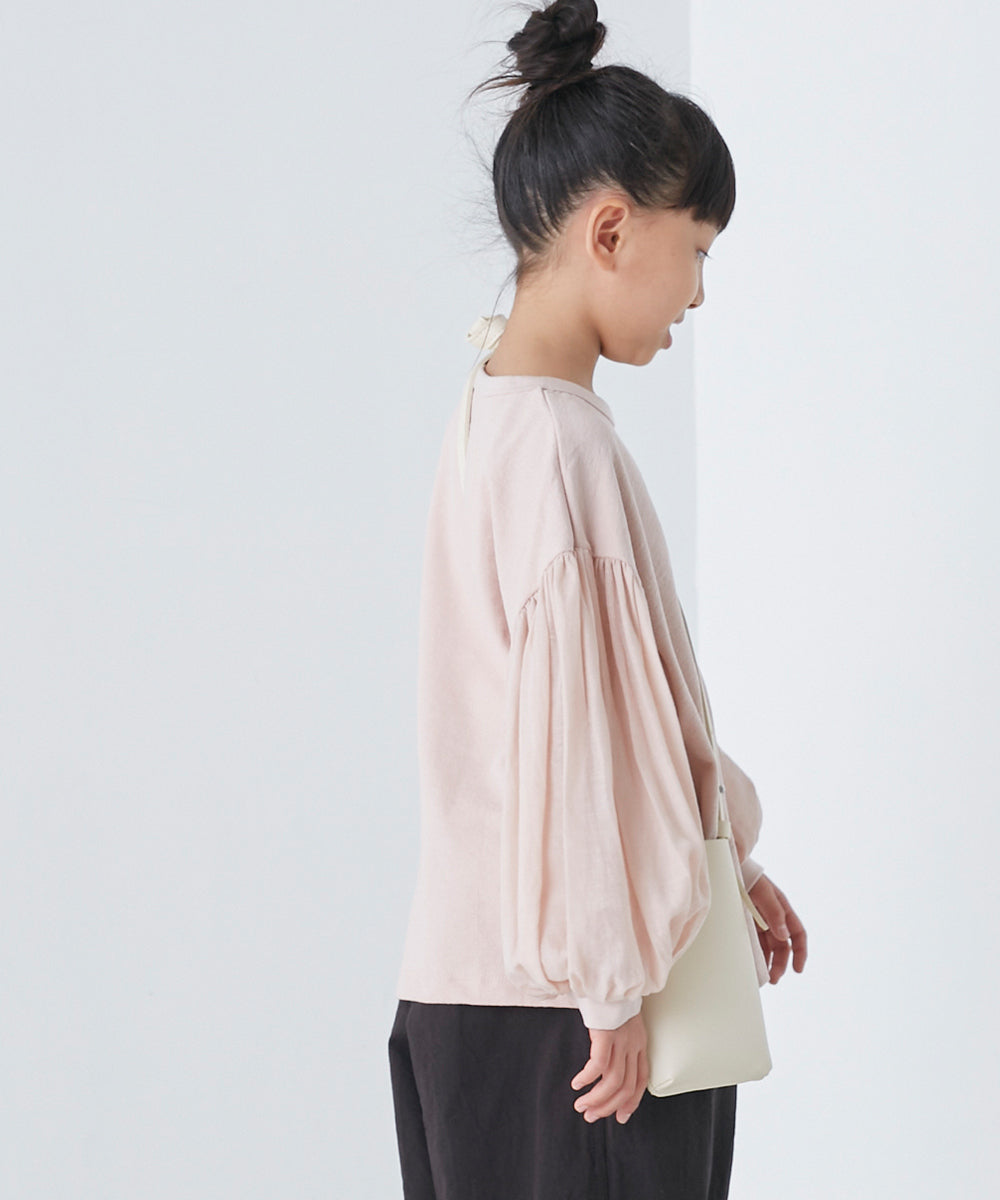【OMNES】キッズ スラブコットン袖ボリューム長袖Tシャツ【1521-5208】