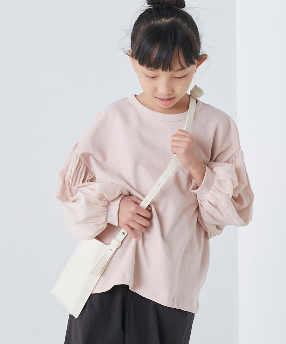 【OMNES】キッズ スラブコットン袖ボリューム長袖Tシャツ【1521-5208】