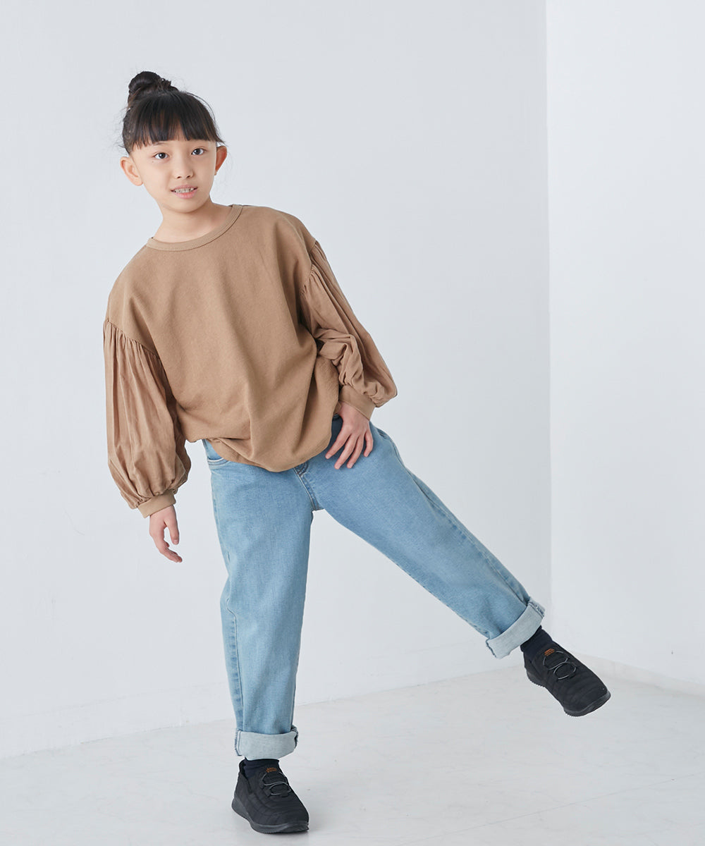 【OMNES】キッズ スラブコットン袖ボリューム長袖Tシャツ【1521-5208】
