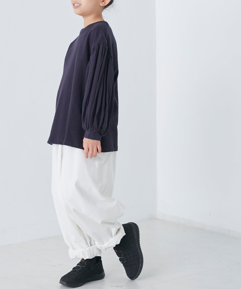 【OMNES】キッズ スラブコットン袖ボリューム長袖Tシャツ【1521-5208】