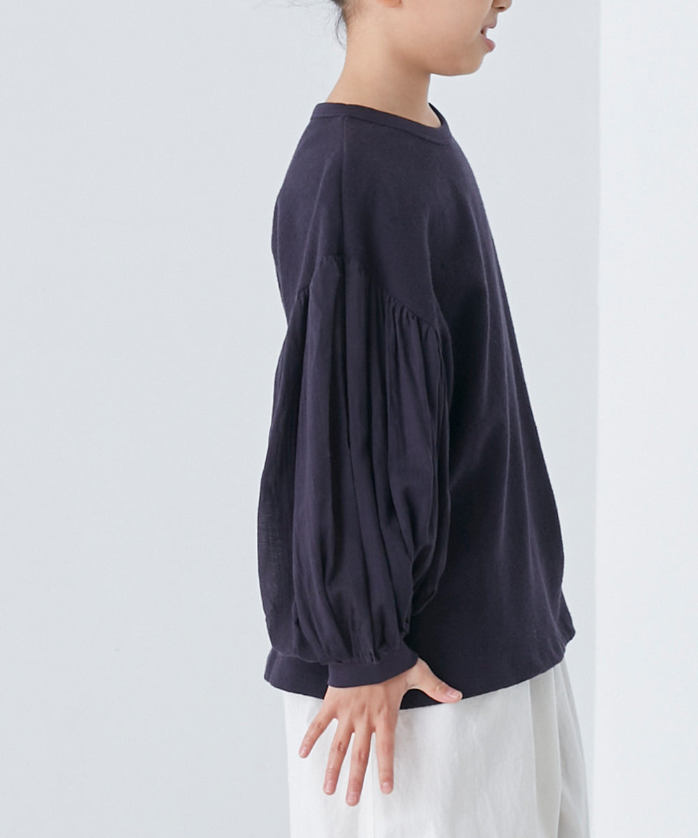 【OMNES】キッズ スラブコットン袖ボリューム長袖Tシャツ【1521-5208】