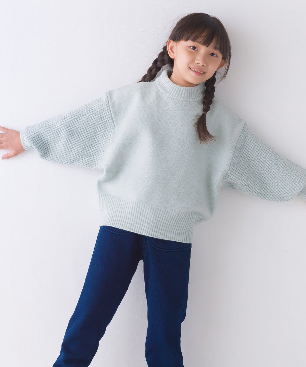 【OMNES】キッズ ウォッシャブルドルマンニット【1521-6036】