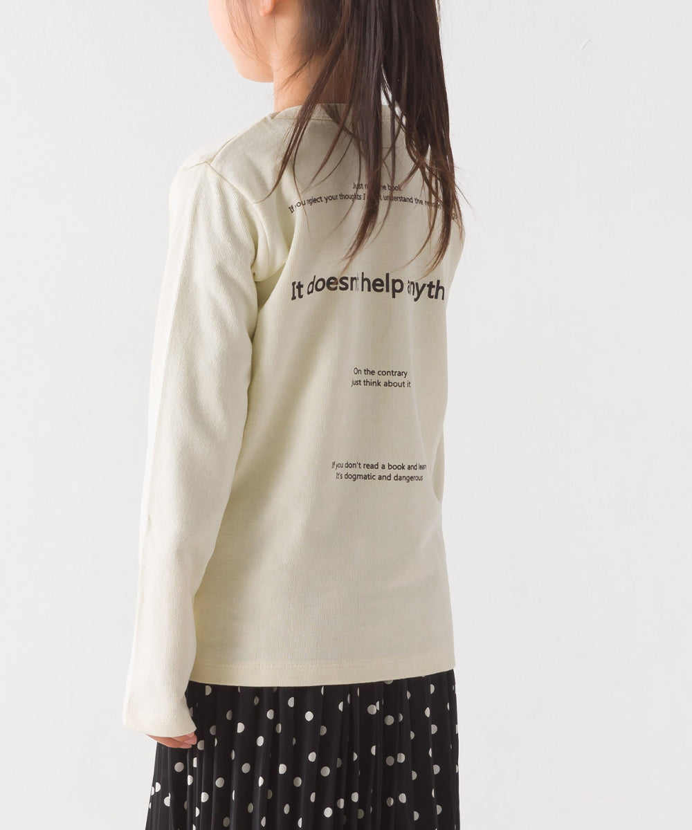 【OMNES】キッズ スラブコットンプリント長袖Tシャツ【1521-5207】