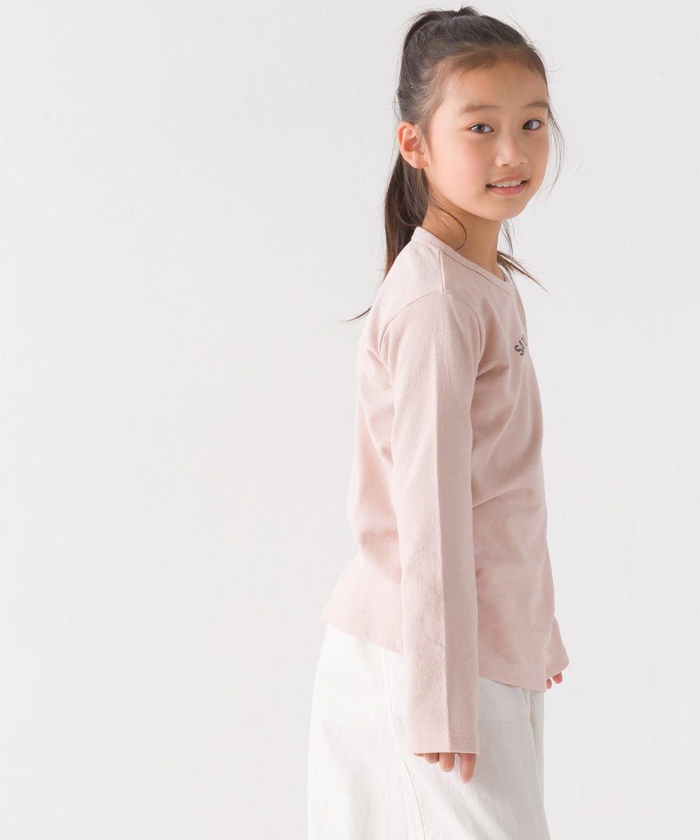 【OMNES】キッズ スラブコットンプリント長袖Tシャツ【1521-5207】