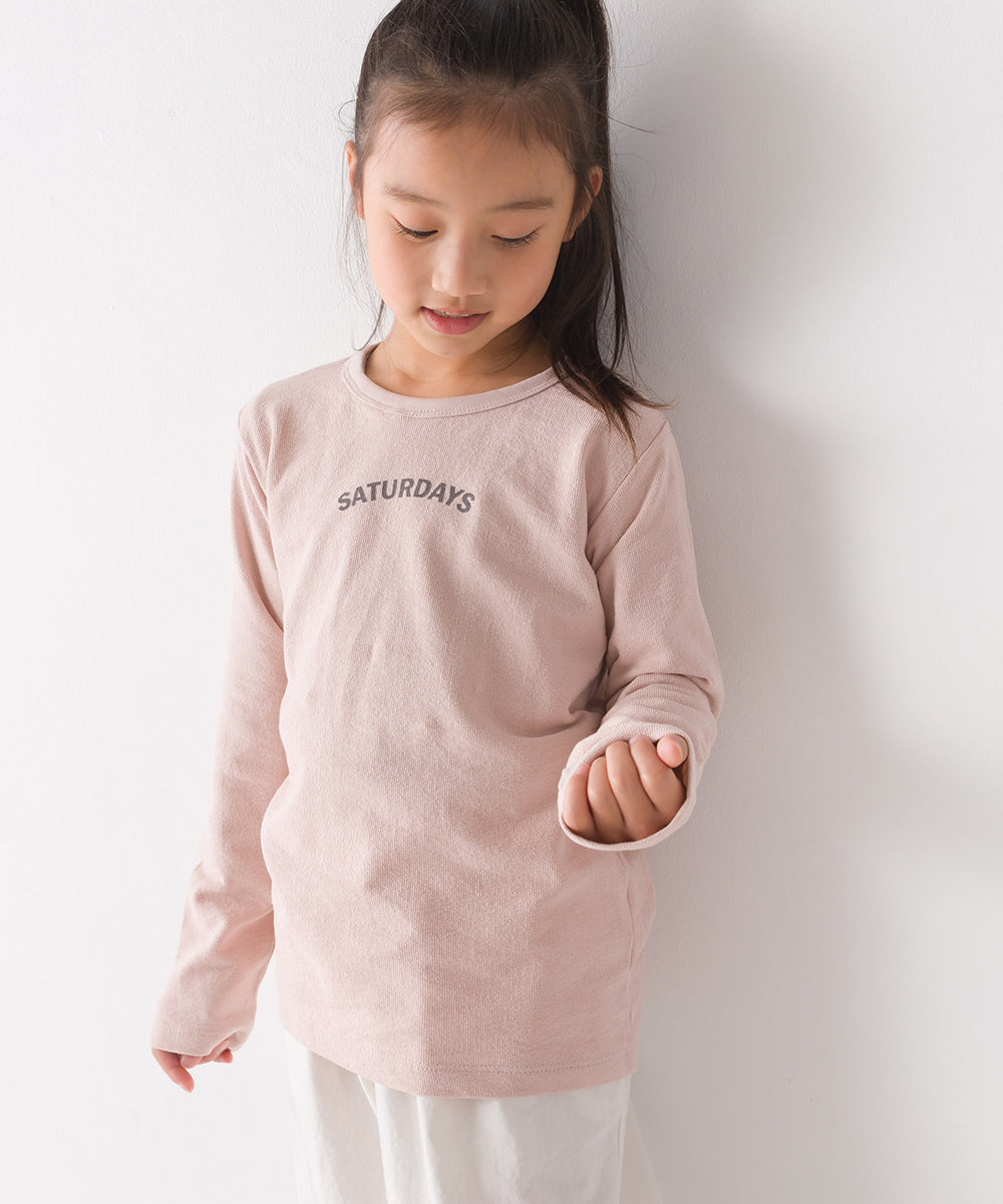 【OMNES】キッズ スラブコットンプリント長袖Tシャツ【1521-5207】
