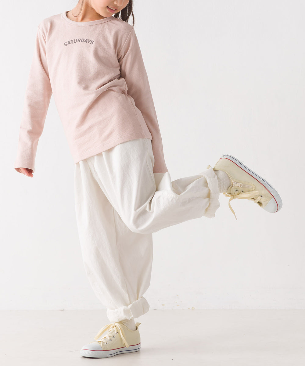 【OMNES】キッズ スラブコットンプリント長袖Tシャツ【1521-5207】