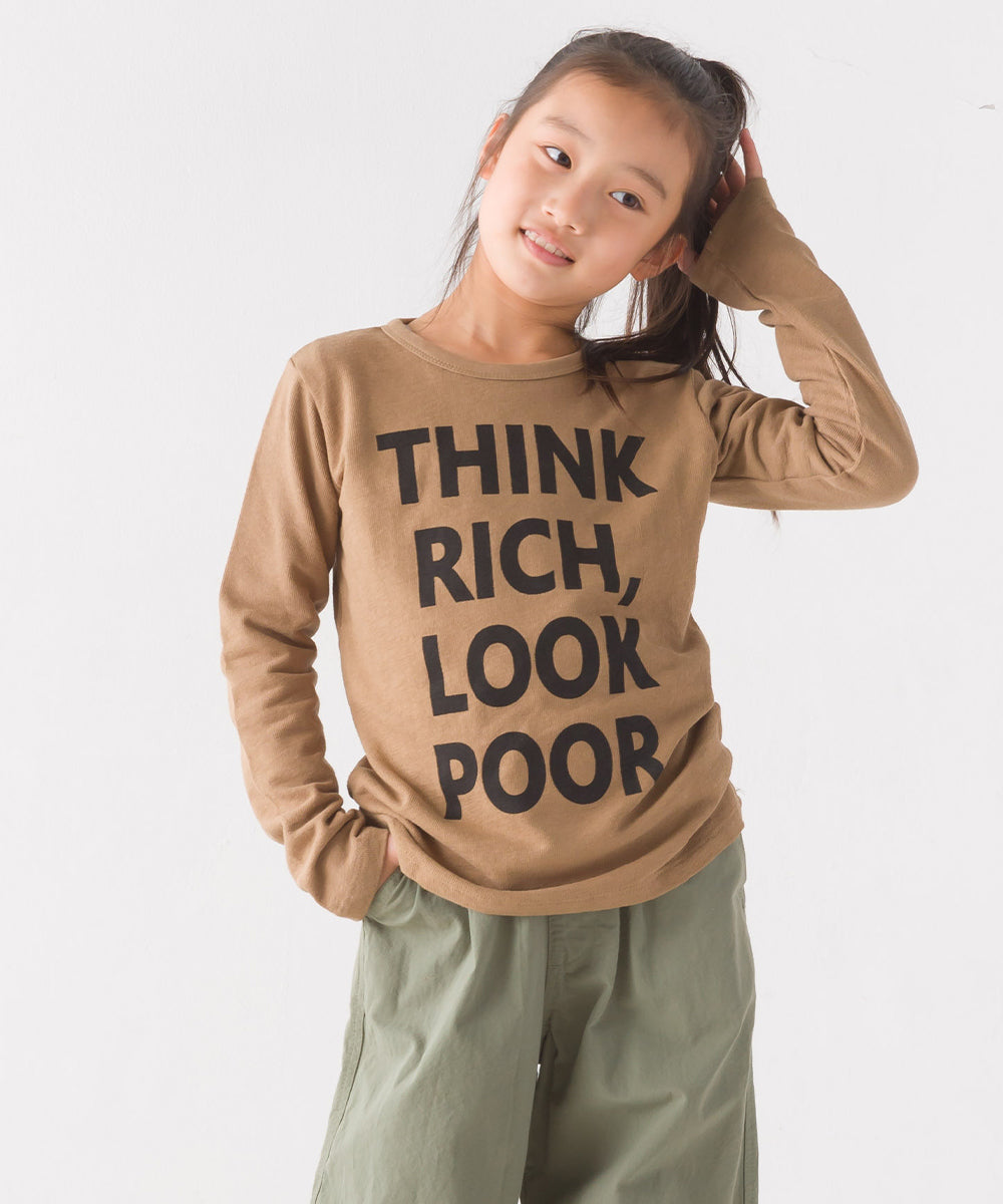 【OMNES】キッズ スラブコットンプリント長袖Tシャツ【1521-5207】