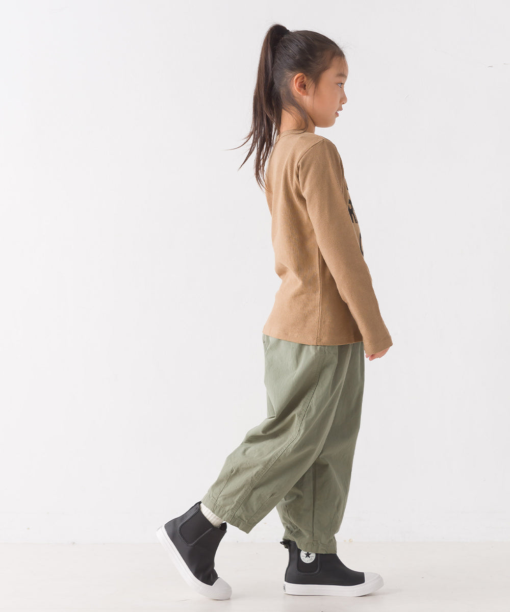 【OMNES】キッズ スラブコットンプリント長袖Tシャツ【1521-5207】