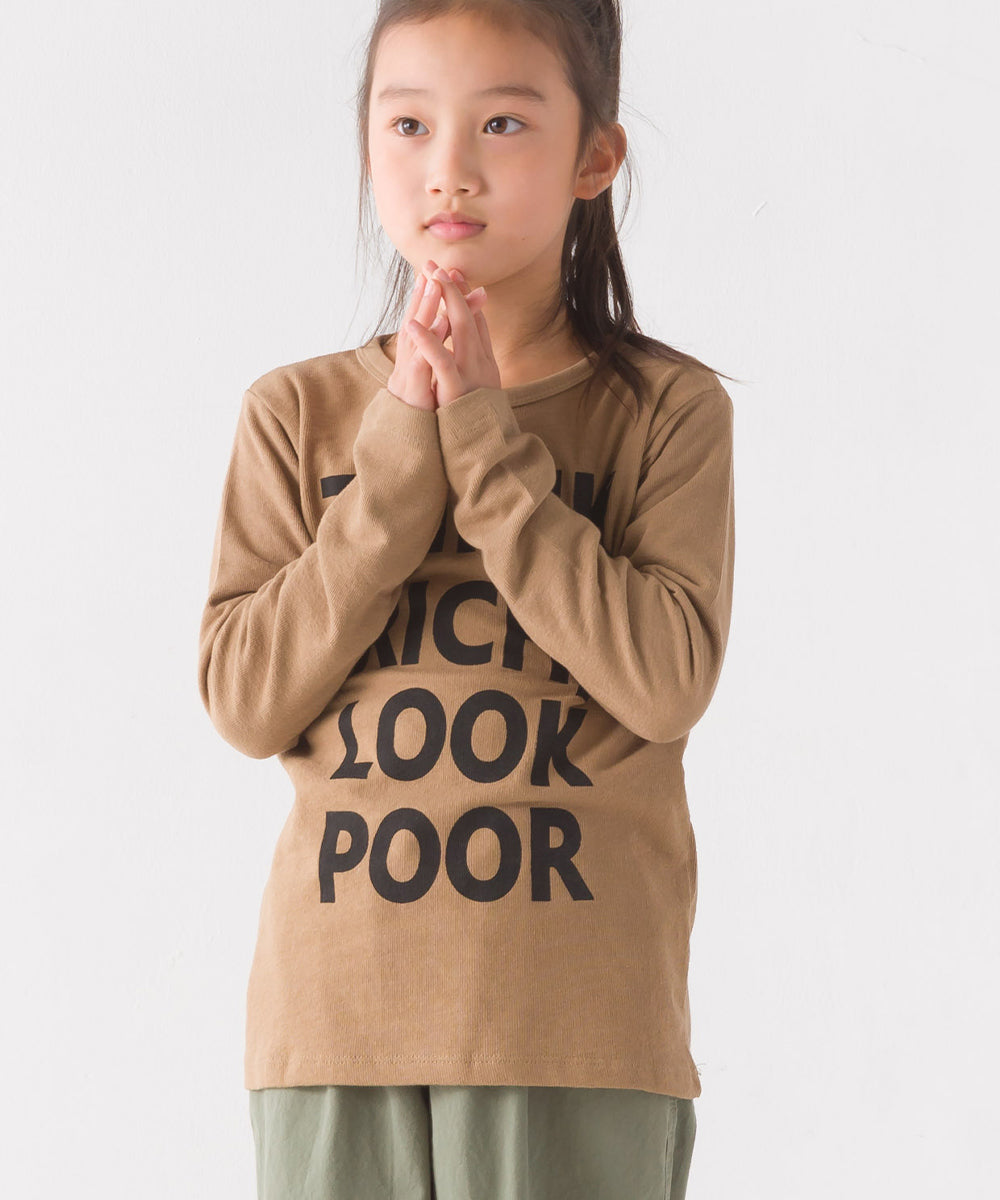 【OMNES】キッズ スラブコットンプリント長袖Tシャツ【1521-5207】