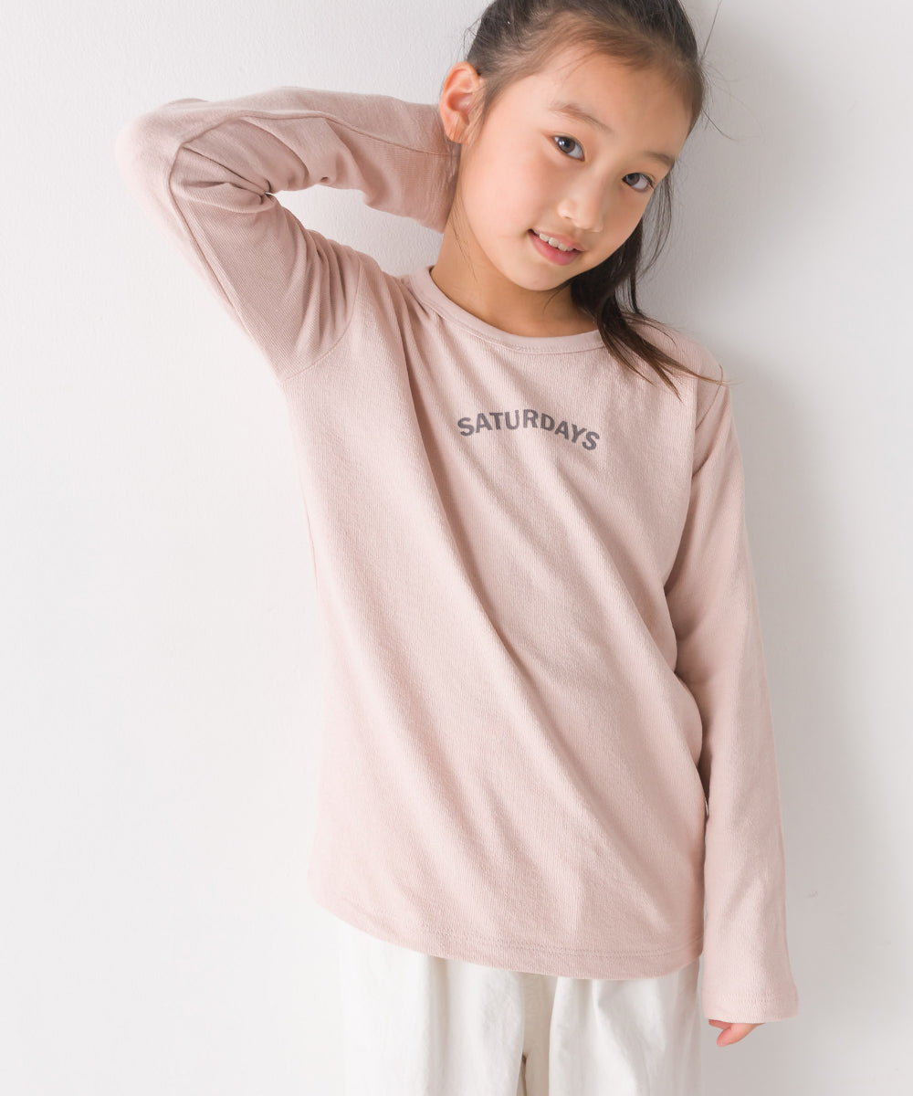 【OMNES】キッズ スラブコットンプリント長袖Tシャツ【1521-5207】