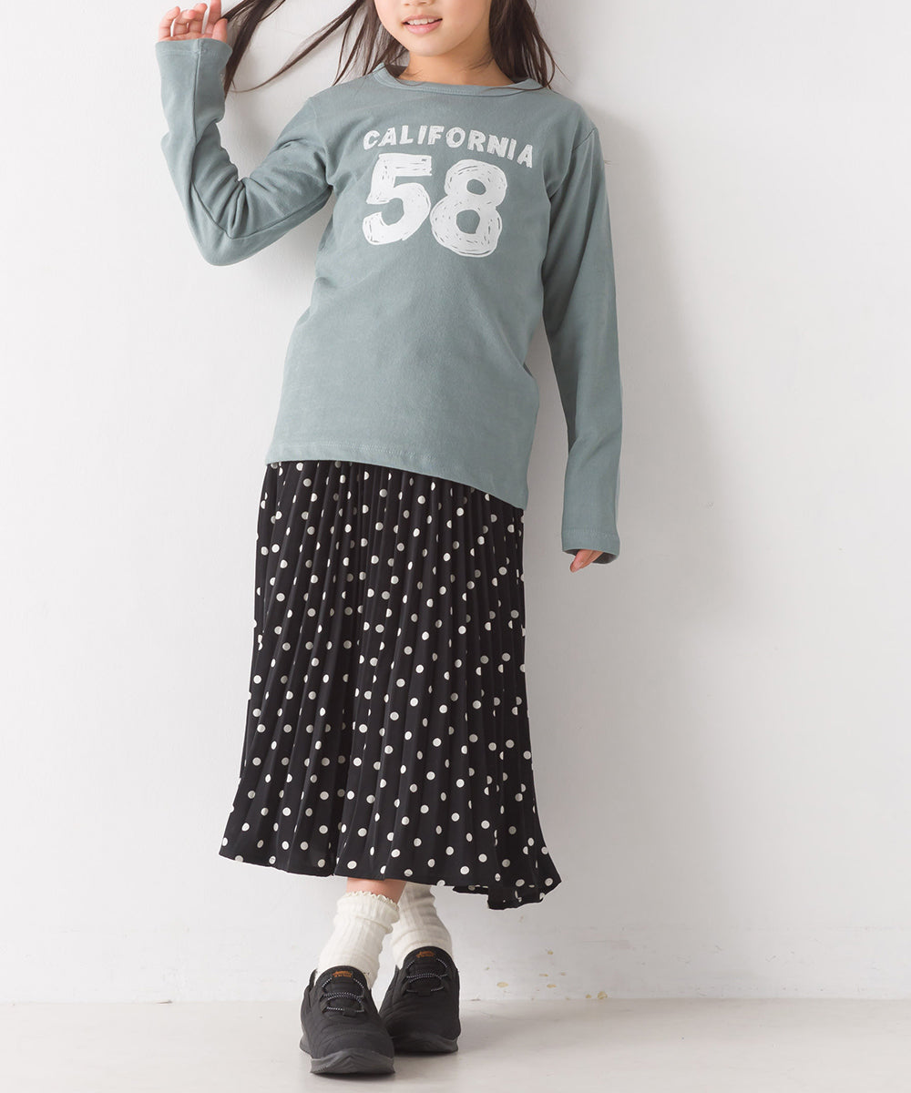 【OMNES】キッズ スラブコットンプリント長袖Tシャツ【1521-5207】