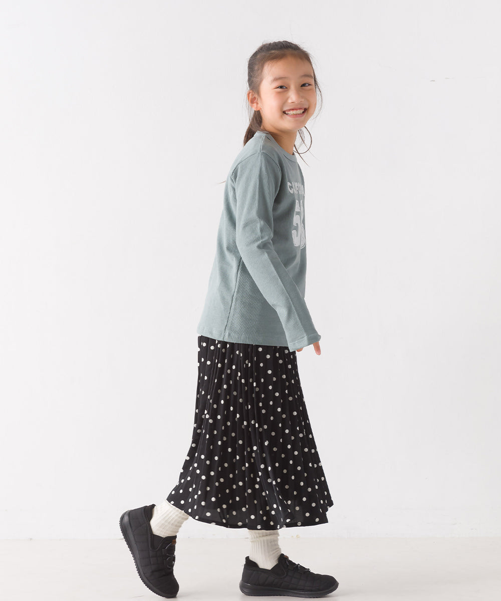 【OMNES】キッズ スラブコットンプリント長袖Tシャツ【1521-5207】